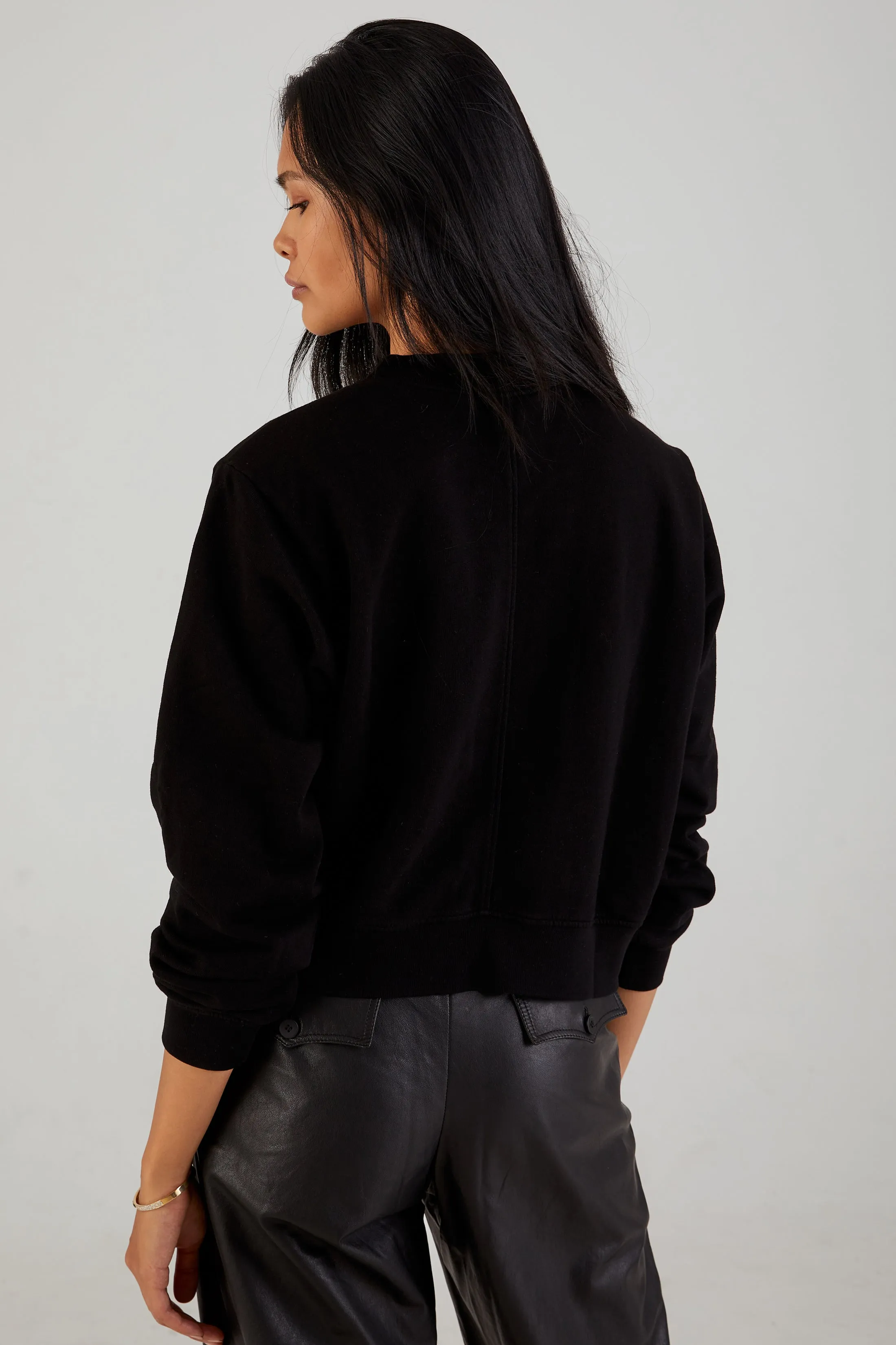 Milan Crewneck Sweatshirt in Jet Black
