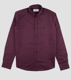 Mish Mash Rain Regular Fit Long Sleeve Casual Shirt - Wine