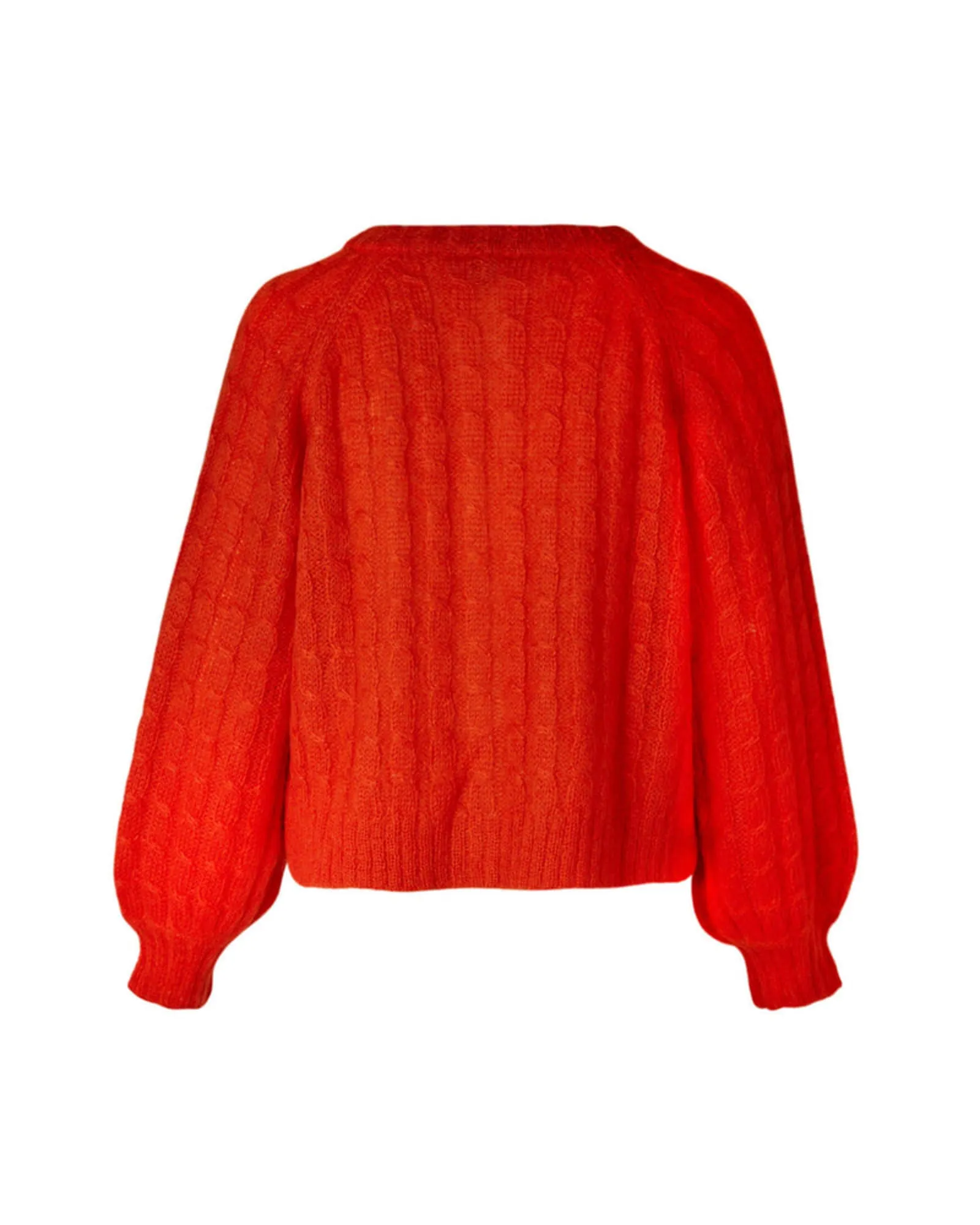 Mohair Cable Cardigan | Orange