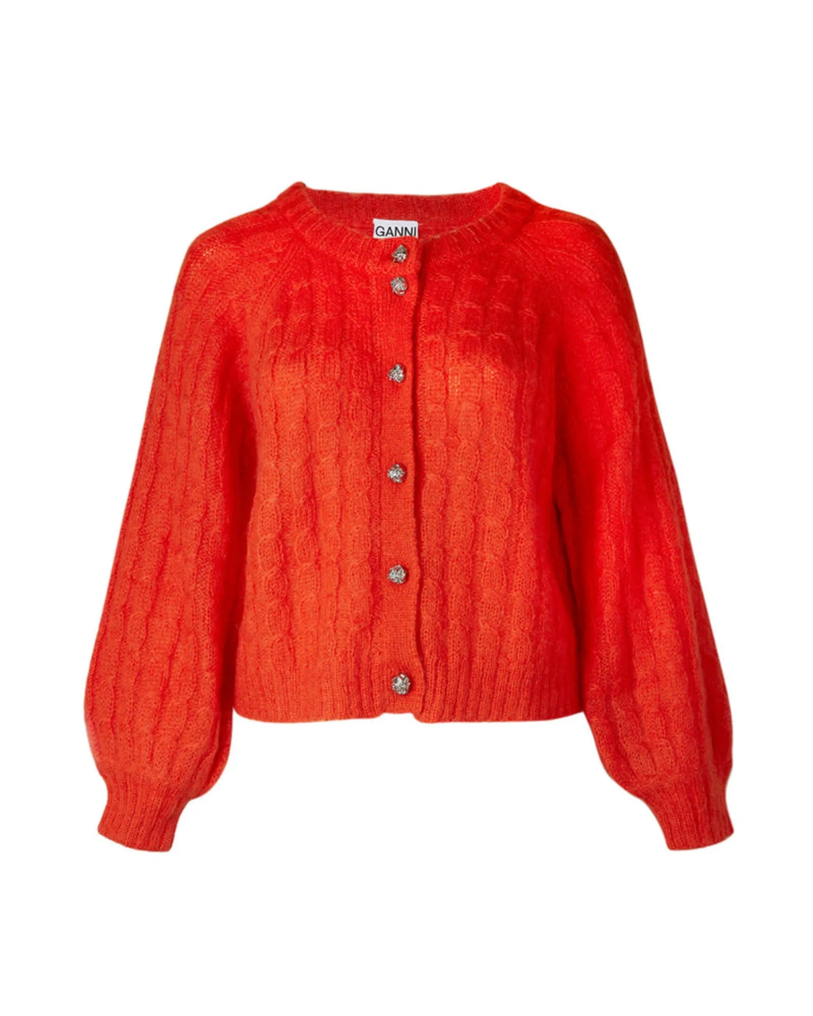 Mohair Cable Cardigan | Orange