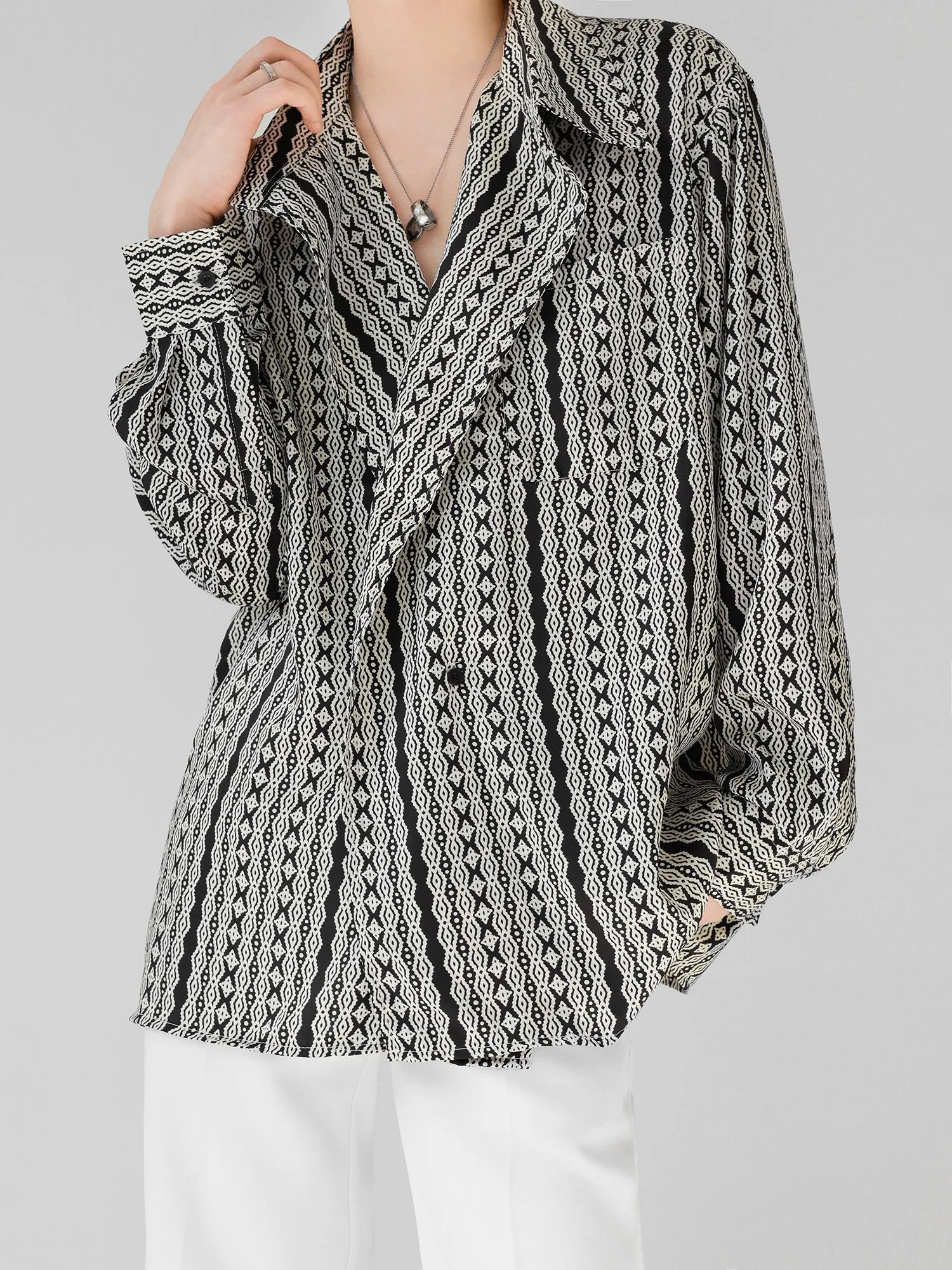 OVER SIZE DRAPE SHIRT KBQ0380