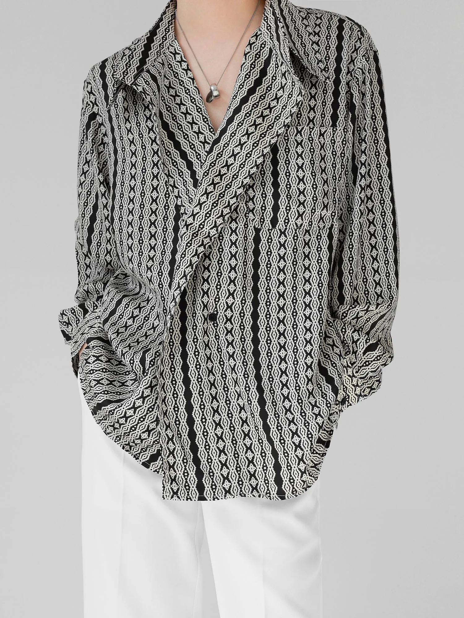 OVER SIZE DRAPE SHIRT KBQ0380