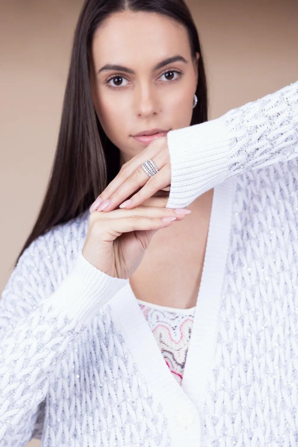 Oversized Cardigan - Silver