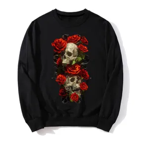 Passionate Rose Cotton Skull Sweatshirt