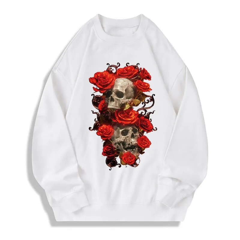 Passionate Rose Cotton Skull Sweatshirt