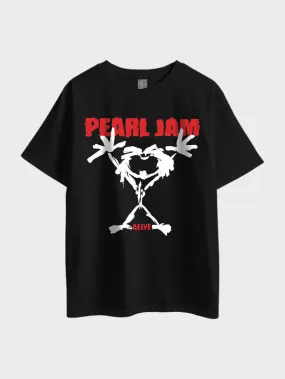 Pearl Jam Alive Metal Oversized Men's Premium Quality In Lowest Price Tee In Dhaka