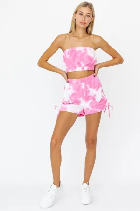Pink Tie Dye Tube Top