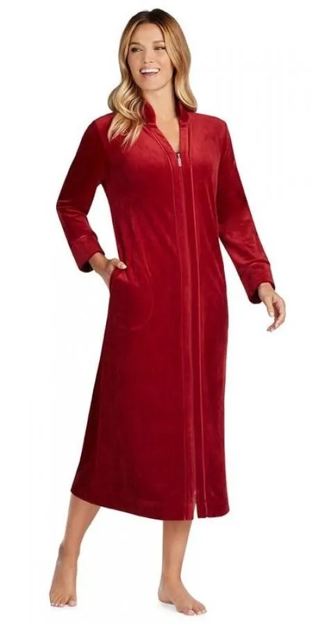Plus Size Plush Lux Velour Robe - Cranberry