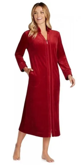 Plush Lux Velour Robe - Cranberry