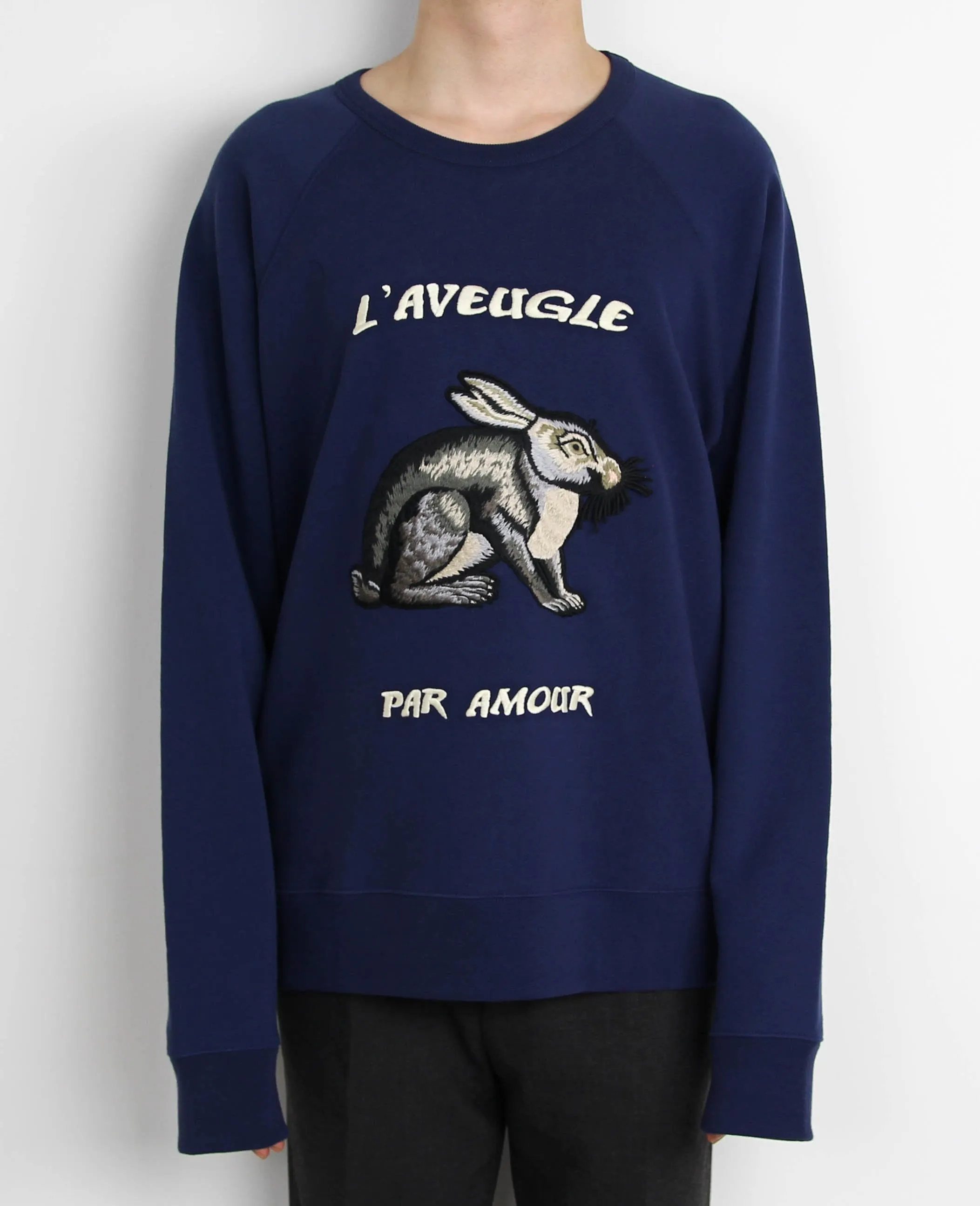 Rabbit embroidered Cotton Sweatshirt