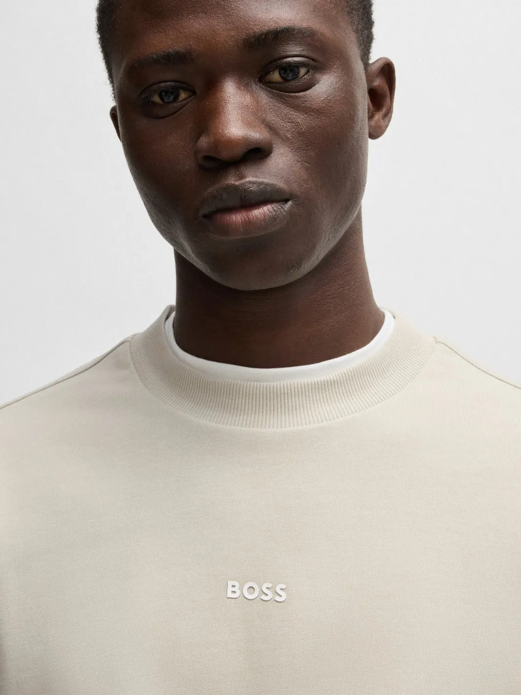 RELAXED-FIT COTTON SWEATSHIRT Beige
