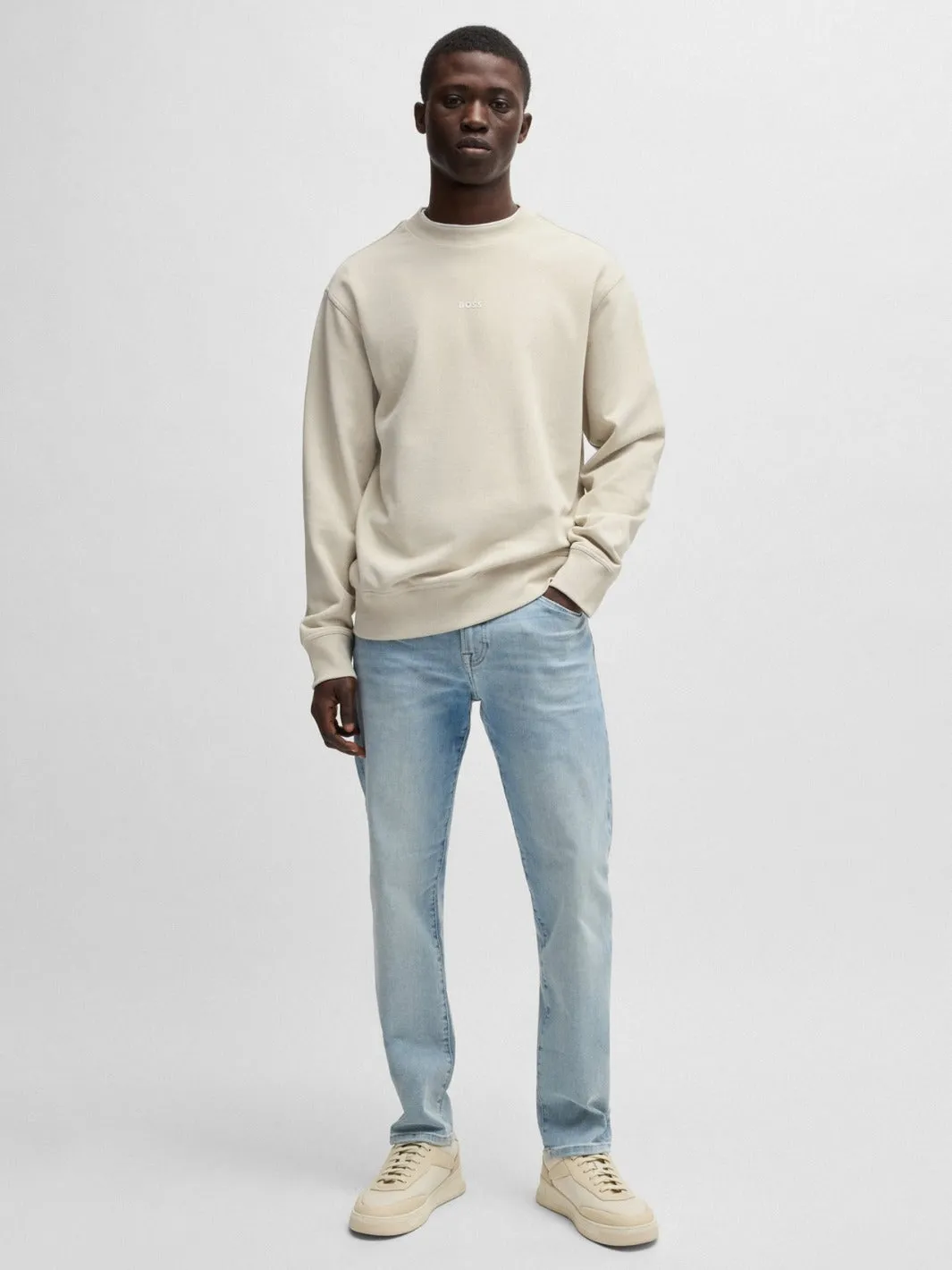 RELAXED-FIT COTTON SWEATSHIRT Beige