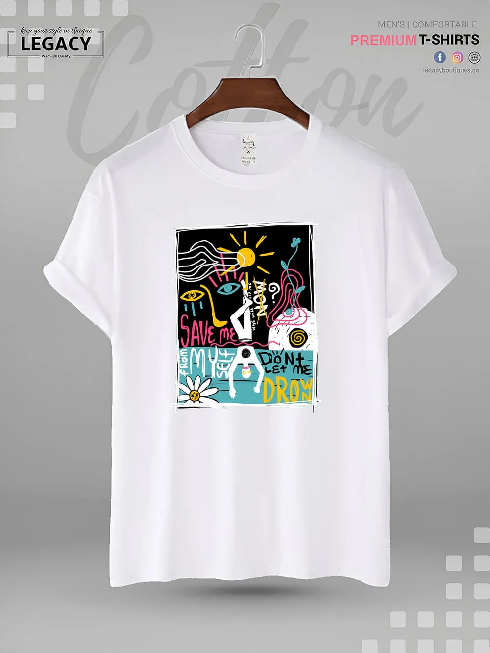 Save Me From Myself Don't Let Me Drown Print Men's High Quality Tee In Resonable Price