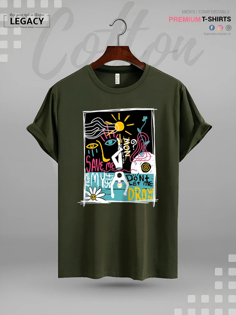 Save Me From Myself Don't Let Me Drown Print Men's High Quality Tee In Resonable Price