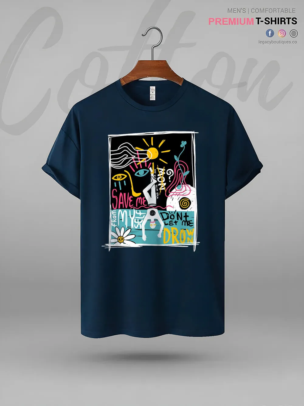 Save Me From Myself Don't Let Me Drown Print Men's High Quality Tee In Resonable Price