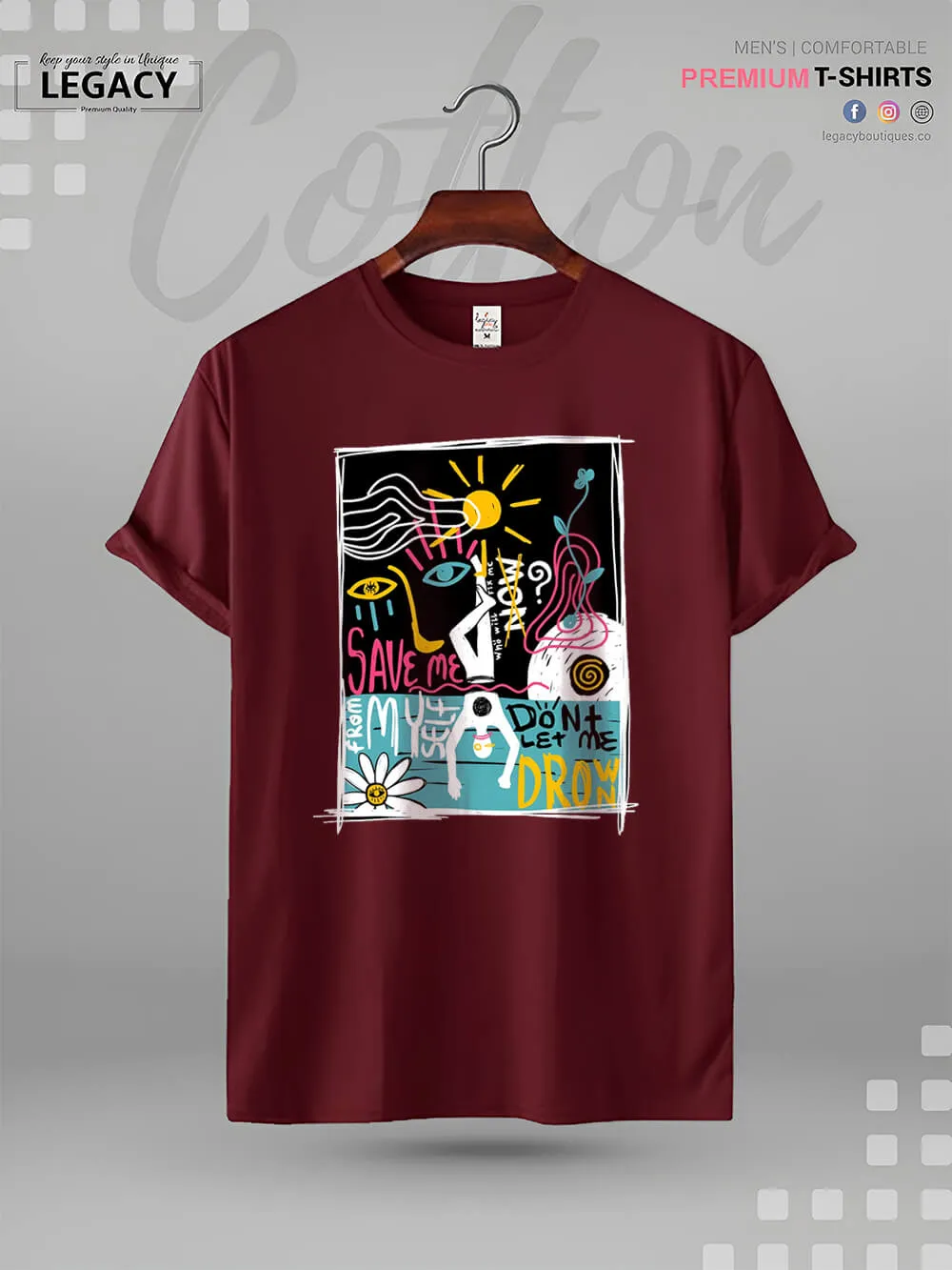 Save Me From Myself Don't Let Me Drown Print Men's High Quality Tee In Resonable Price