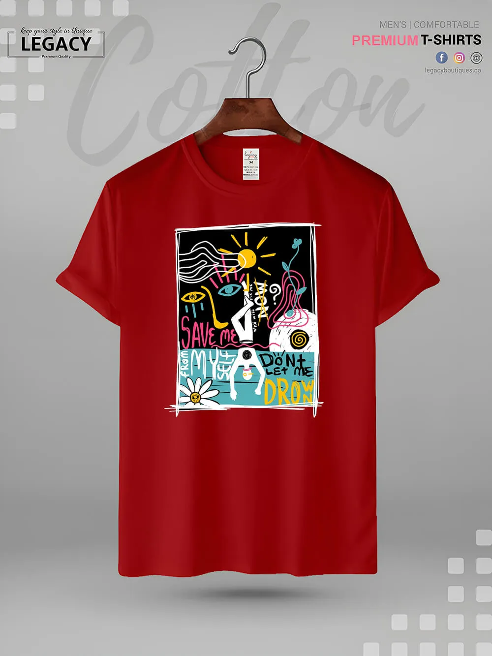 Save Me From Myself Don't Let Me Drown Print Men's High Quality Tee In Resonable Price