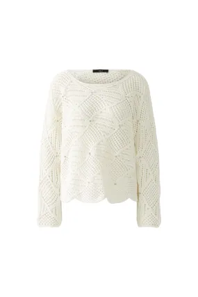Scalloped Edge Jumper - White