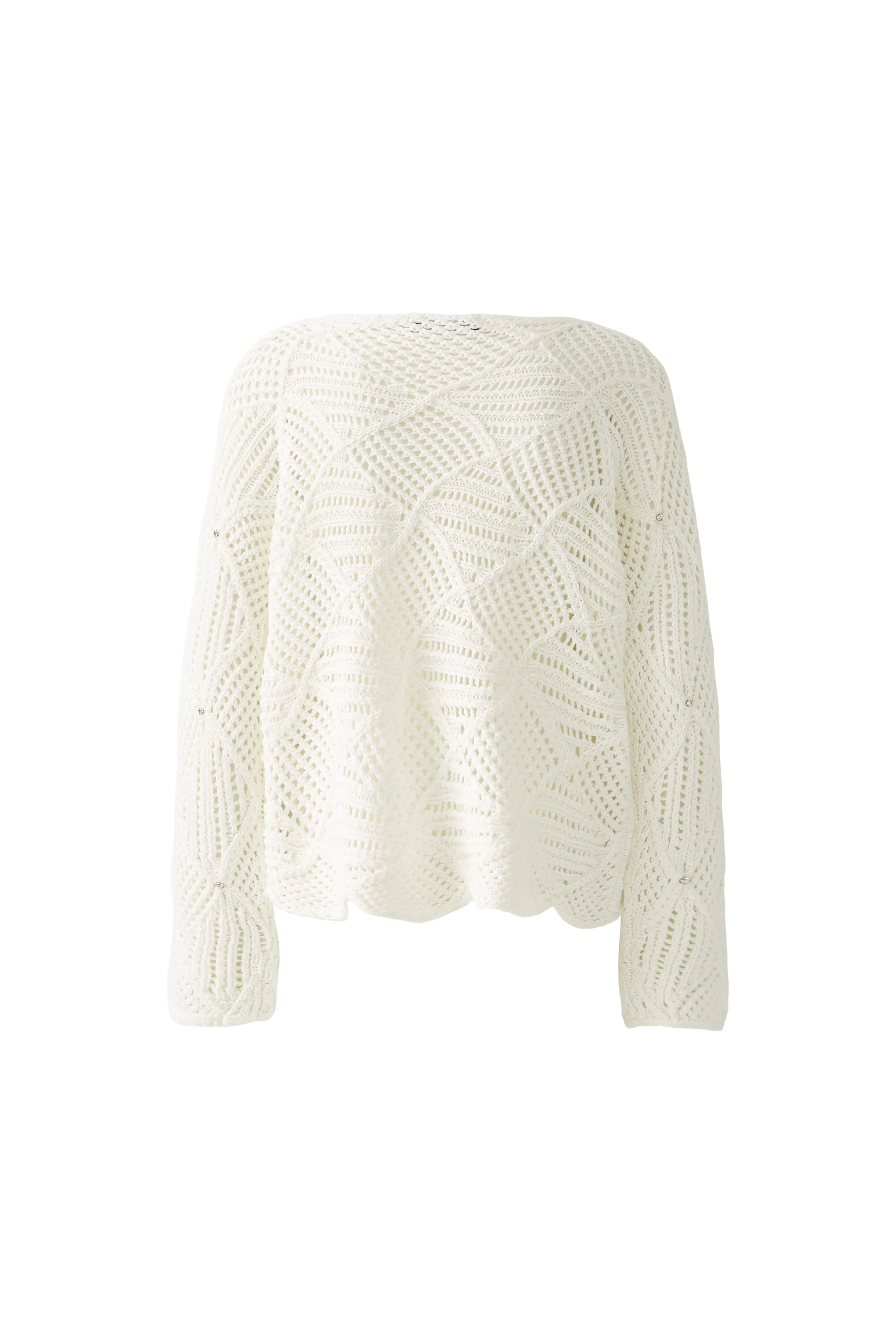 Scalloped Edge Jumper - White