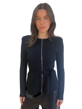 Scanlan Theodore Black Long Sleeve Round Neck Cardigan. Size: S