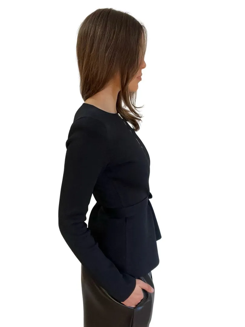 Scanlan Theodore Black Long Sleeve Round Neck Cardigan. Size: S