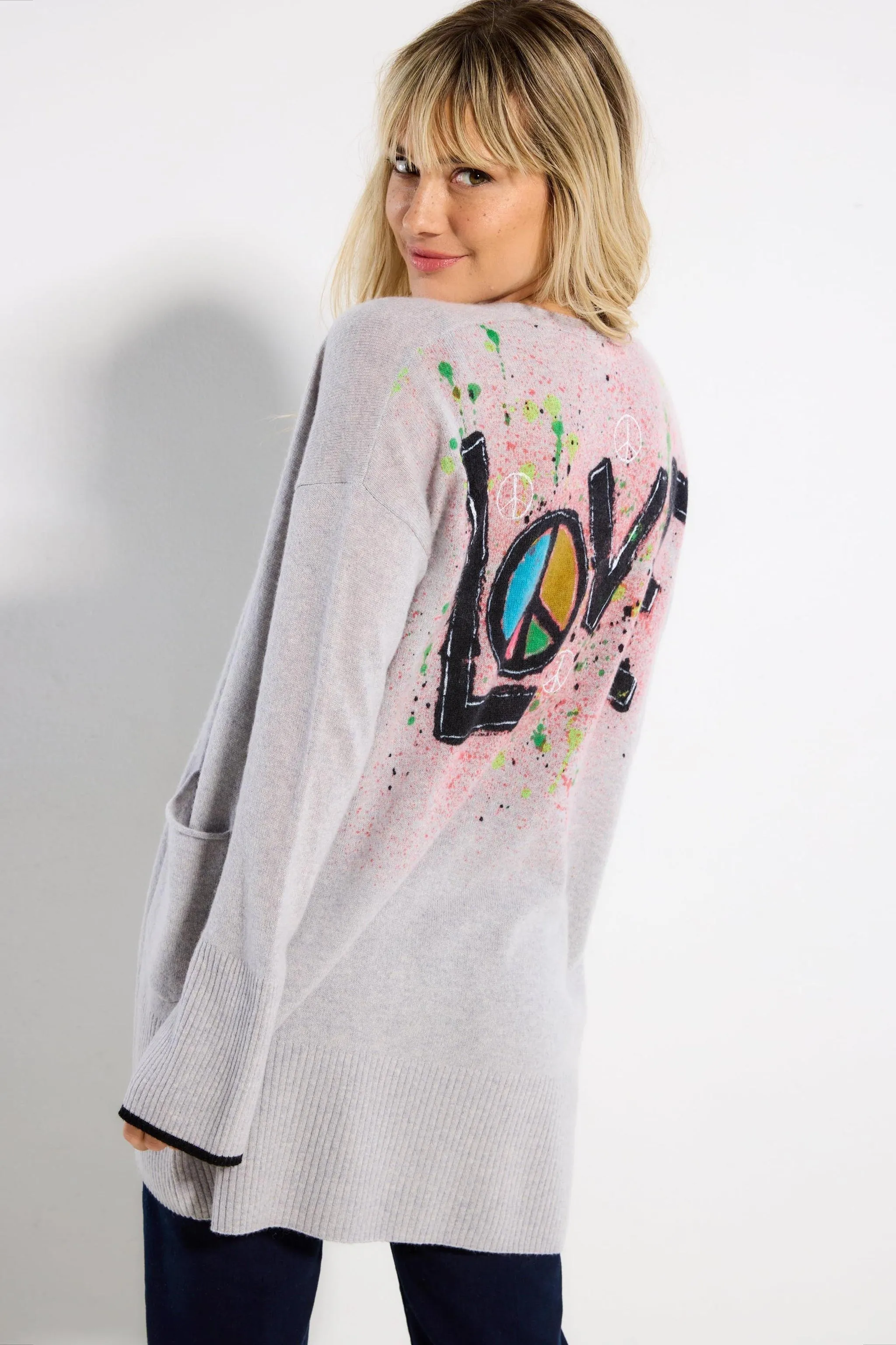 Silver Mist Love Cashmere Cardigan