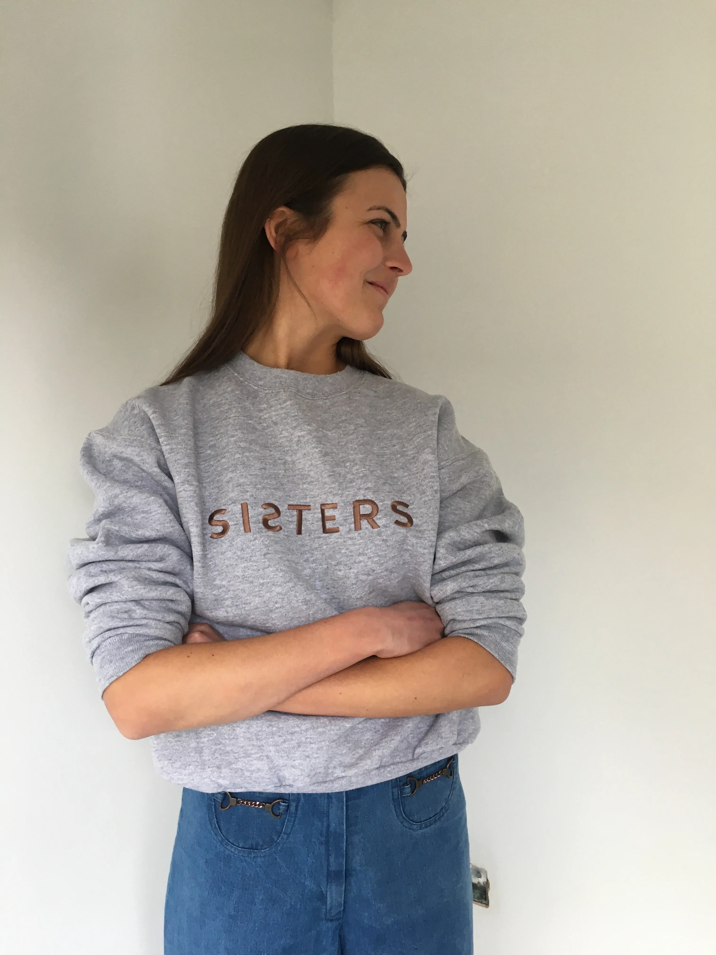 SISTERS embroidered sweatshirt Small