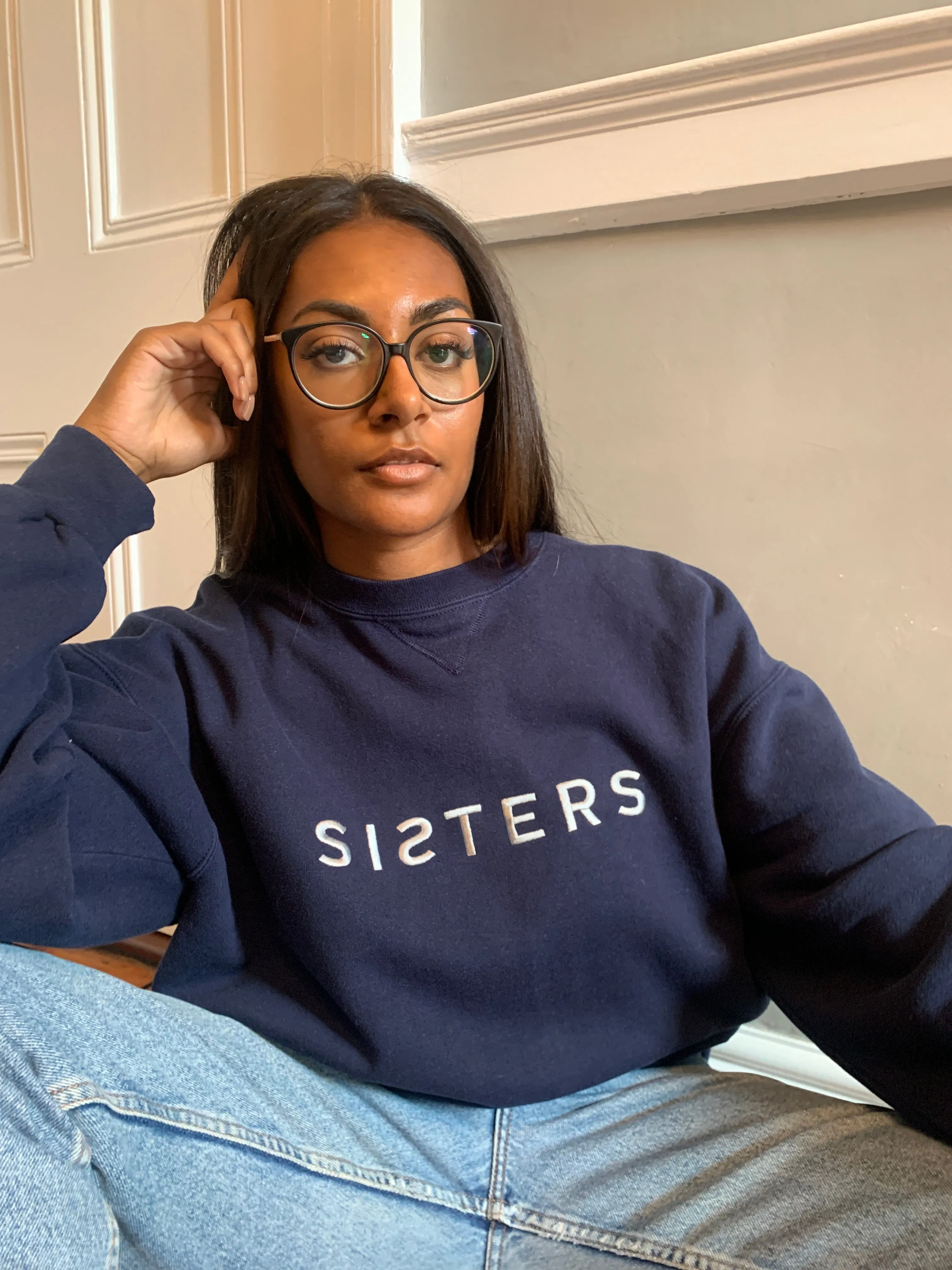 SISTERS embroidered sweatshirt X-Large