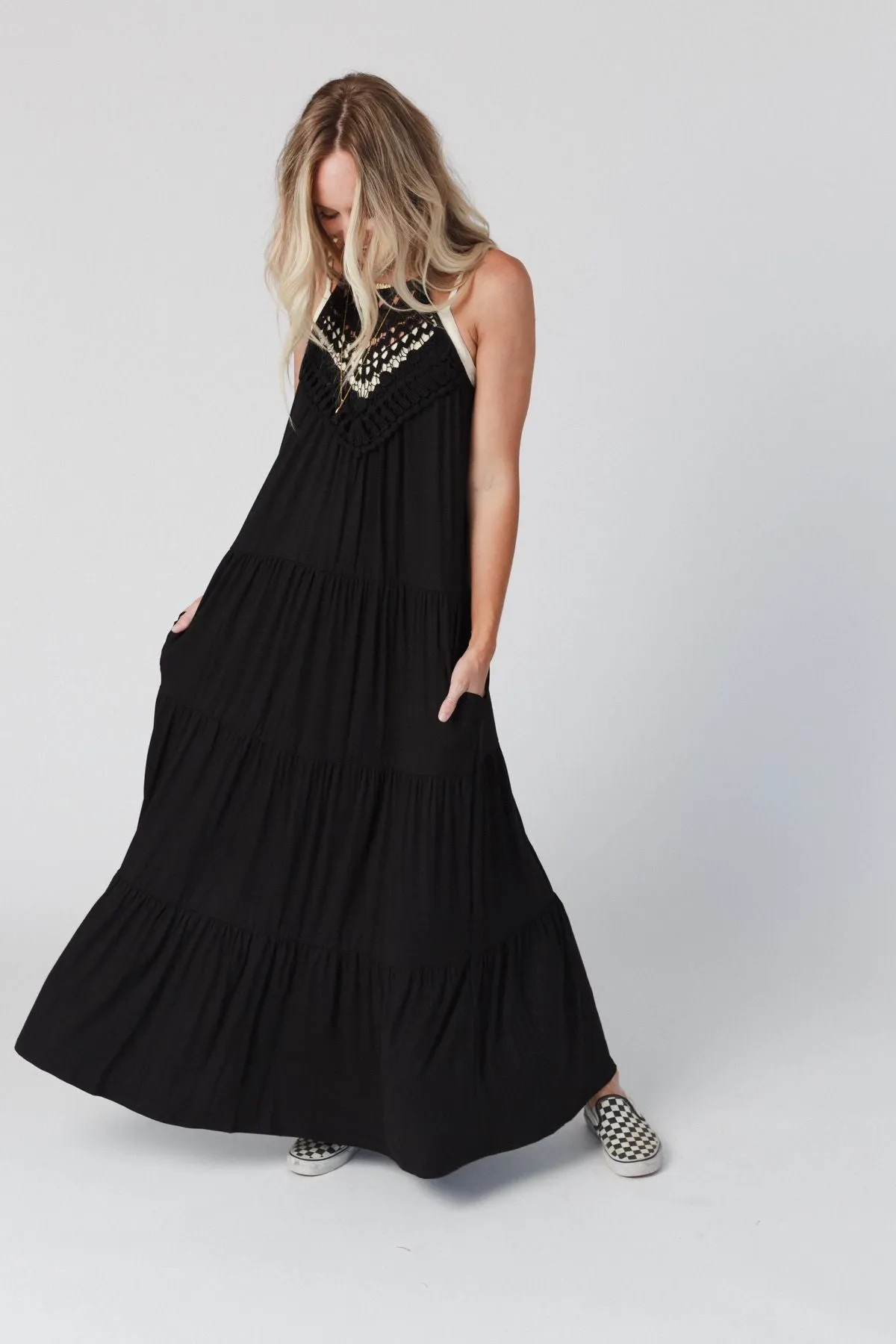The Nest Perfection Tiered Maxi Dress - Black