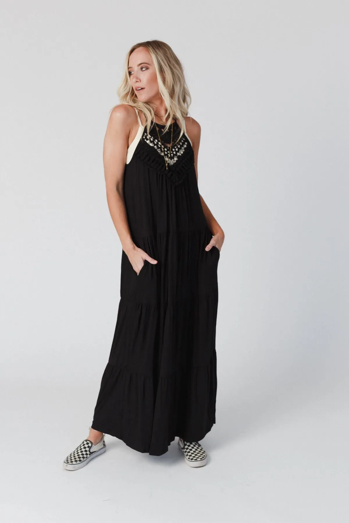 The Nest Perfection Tiered Maxi Dress - Black