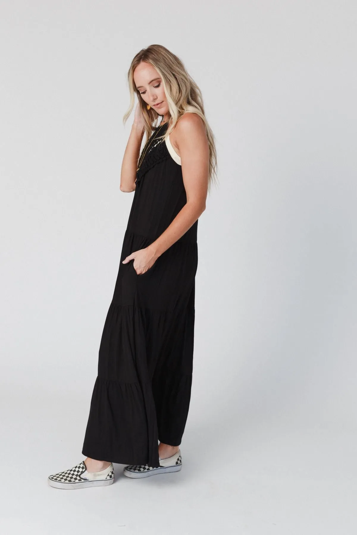 The Nest Perfection Tiered Maxi Dress - Black