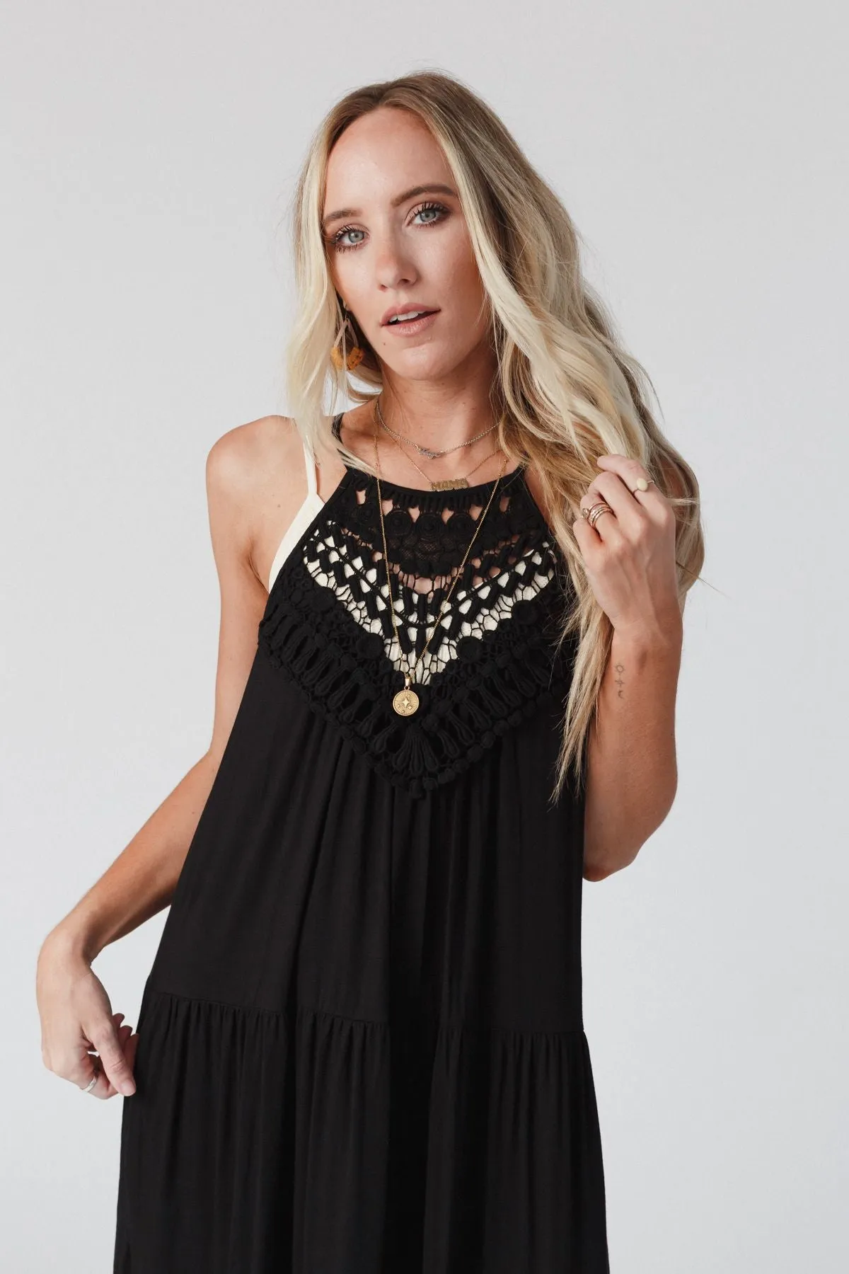 The Nest Perfection Tiered Maxi Dress - Black