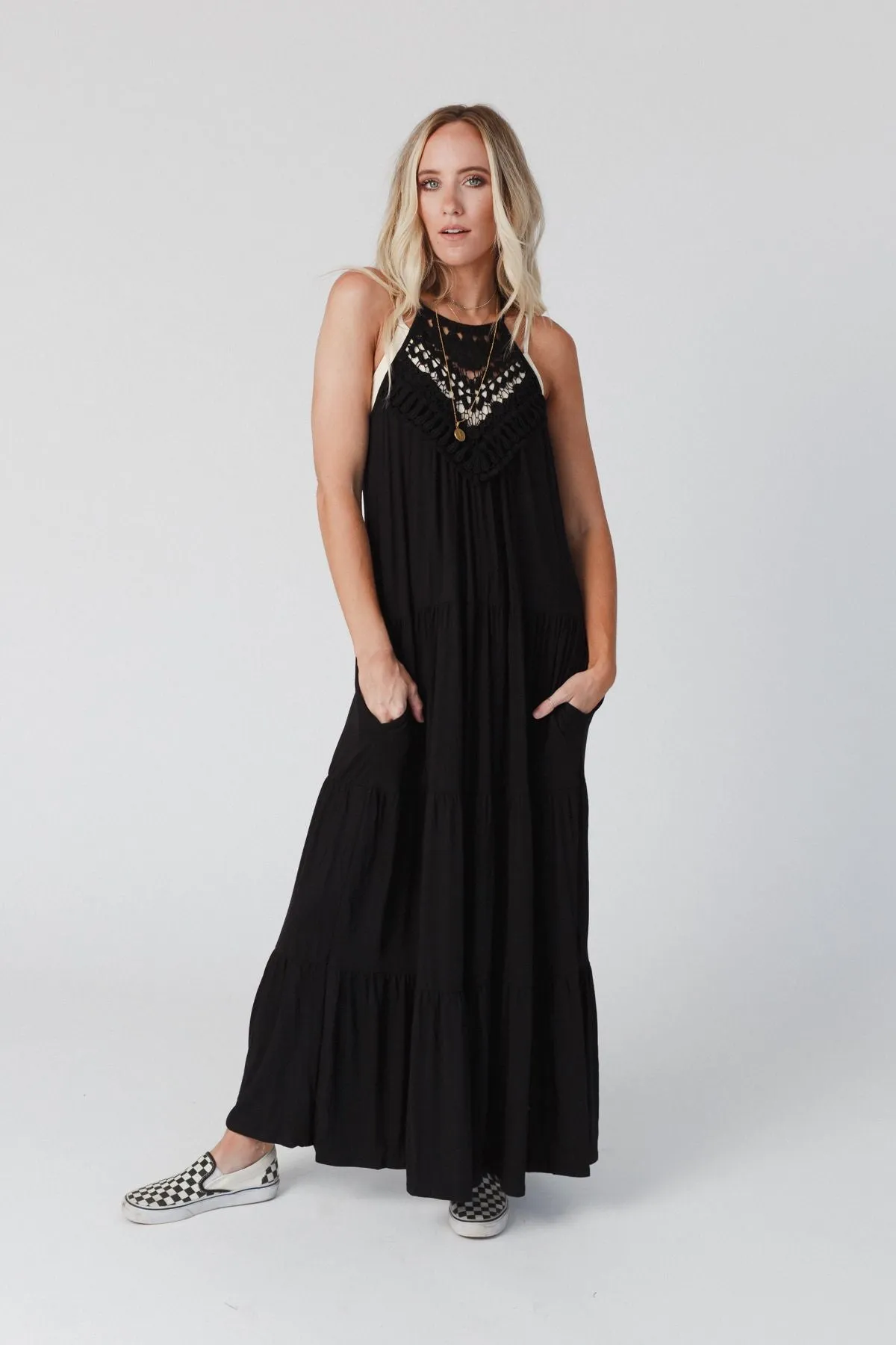 The Nest Perfection Tiered Maxi Dress - Black