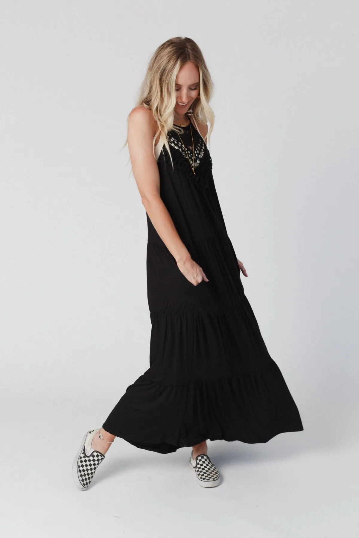 The Nest Perfection Tiered Maxi Dress - Black