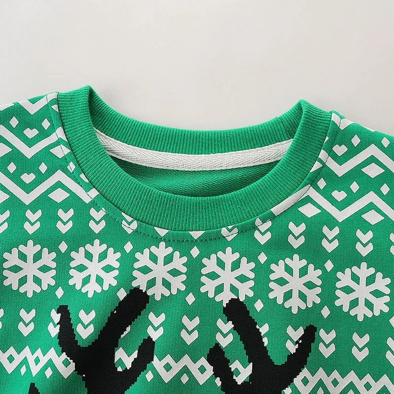 Toddler/Kid's Cool Moose Design Holiday Sweatshirt