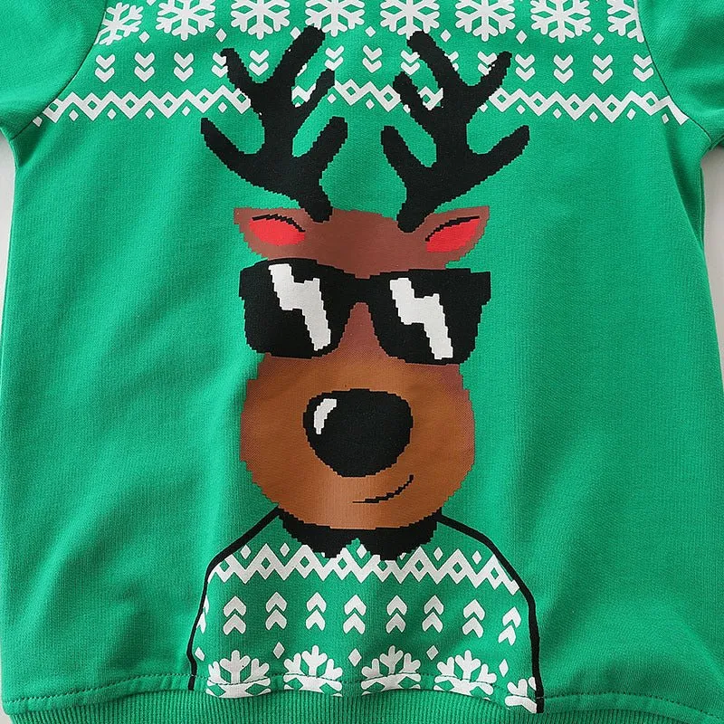 Toddler/Kid's Cool Moose Design Holiday Sweatshirt