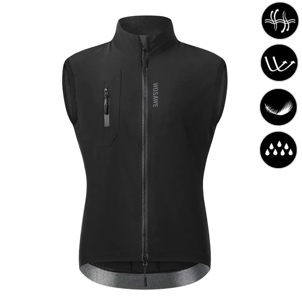 Ultralight Men's Cycling Windbreaker Windproof Jacket Bike Vest Water Resistant MTB Road Bicycle Long Jersey 2 Pockets