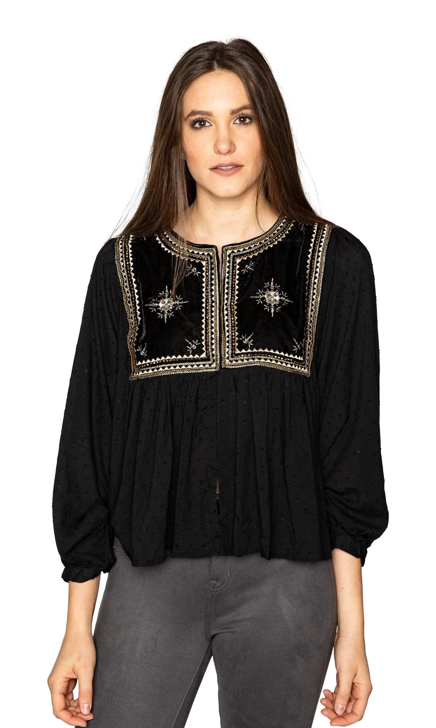 Velvet by Graham & Spencer Nixi Embellished Drape Jacket