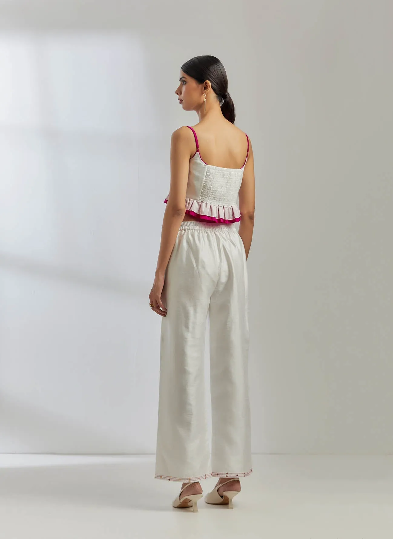 White Raw Silk Rigel Top