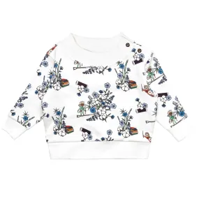 Witte Bloemen Babysweater