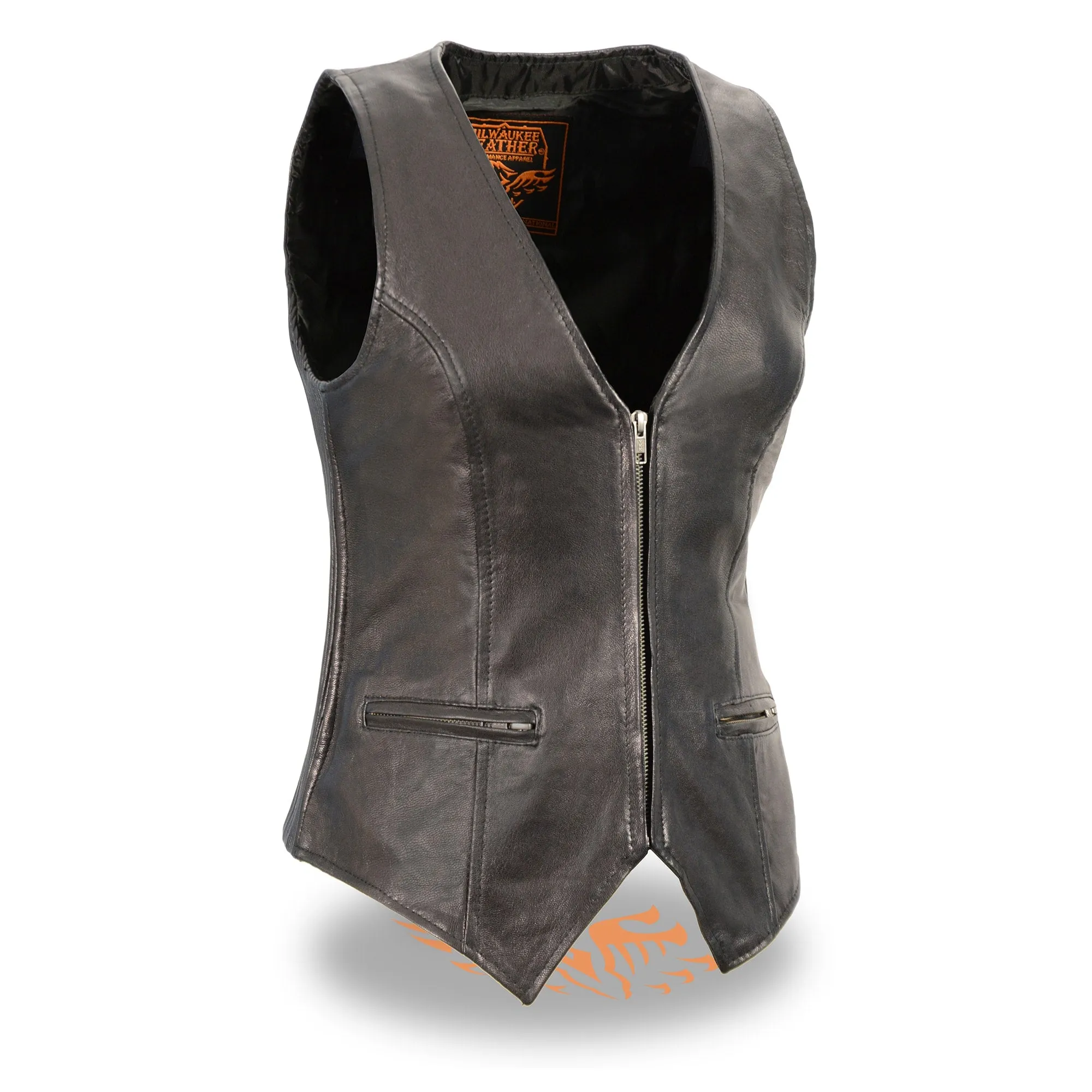 Women’s Black Lightweight Zipper Front Side Stretch Vest