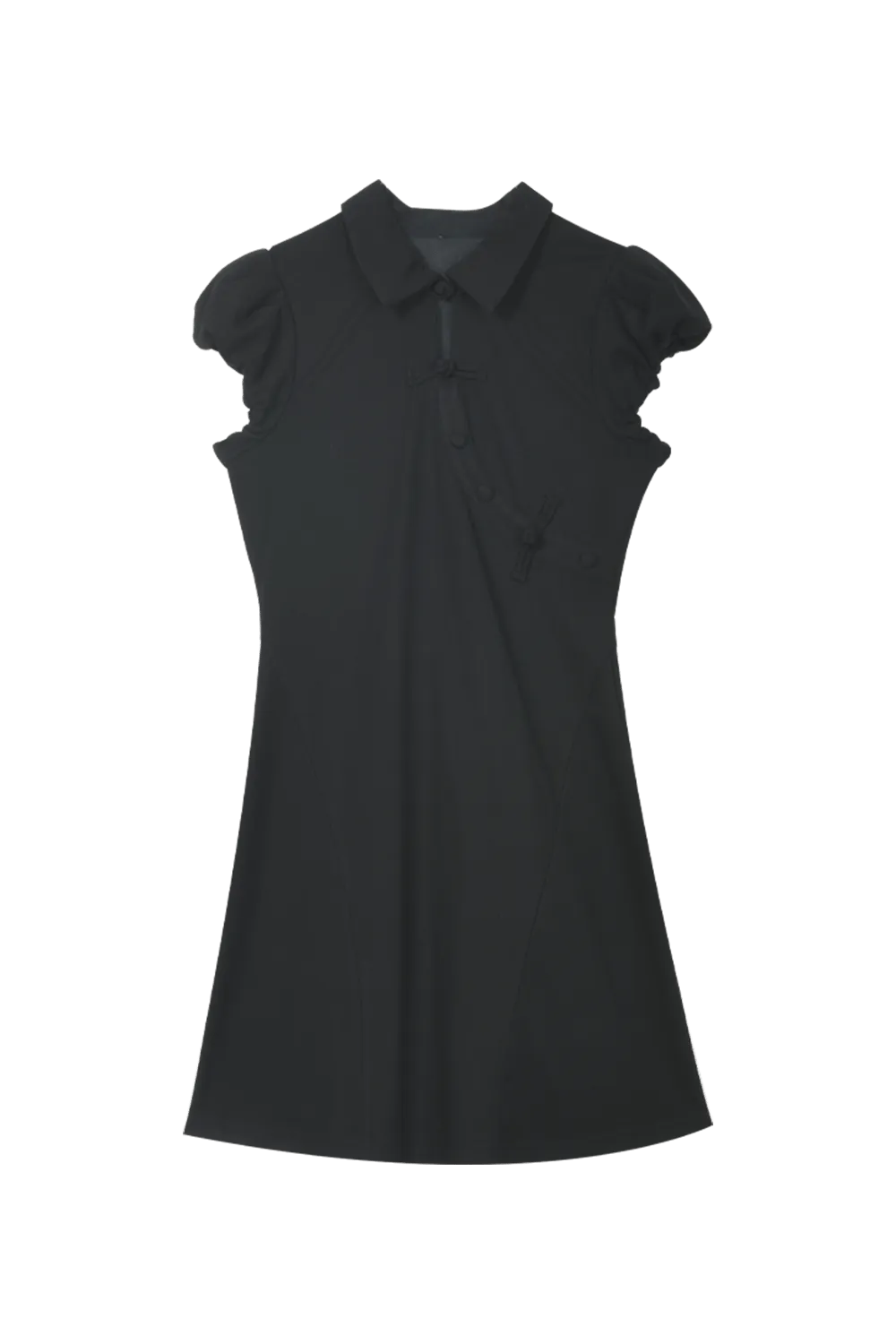 Women's Black Mini Dress with Short Sleeve